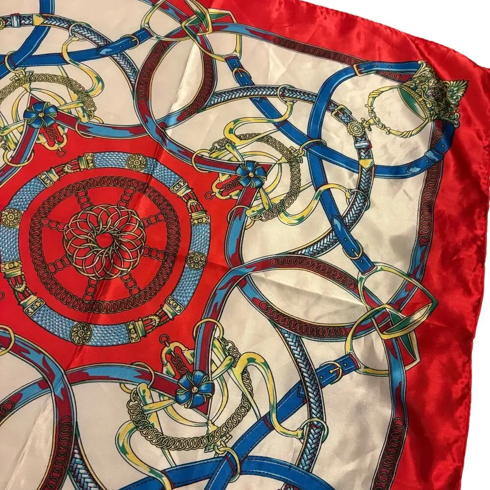 Pearl Horse Design Silk Scarf-PL0GVFRC AZ